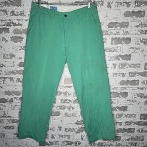Castaway Nantucket Island Mens Green Cotton Chino Pants Size 35x29 Preppy Chinos